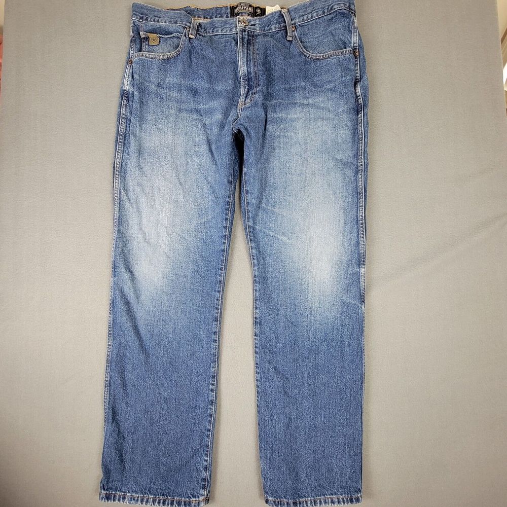Ariat Jeans Mens 40x32 Blue Heritage Relaxed Fit Denim Jeans Straight Leg Mens